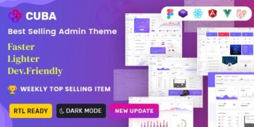 Cuba - Bootstrap 4 & 5 HTML, React, Angular 12, VueJS & Laravel Admin Dashboard Template
